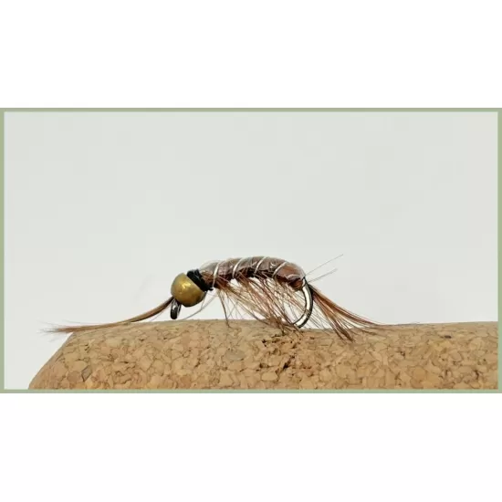 Barbless Goldhead Brown Shrimp Fly