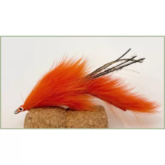 6 Mixed Pike Flies - Mad Mullet, Yellow/Black Bunny, Pumpkin