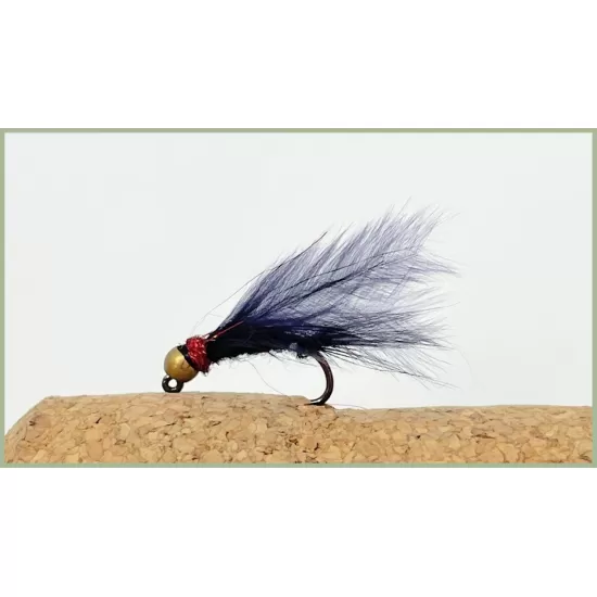 Barbless Black Red Holo Jig
