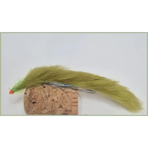 Barbless Hothead Olive Blue Flash Snake (Zonker)