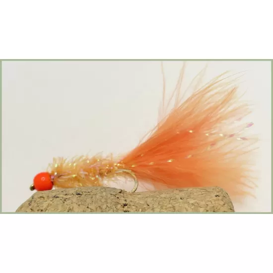 Barbless Orange hothead Fritz  (Red Bead)