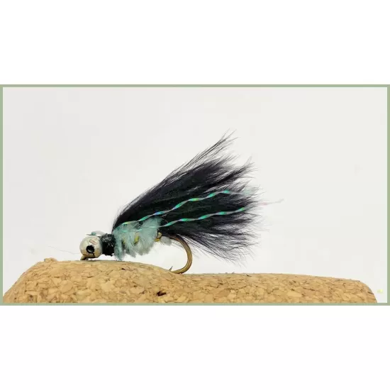 Mini Cats Whiskers - Black & Green Chenille