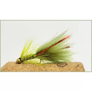 Mini Goldhead Flash Damsel - Olive/Red