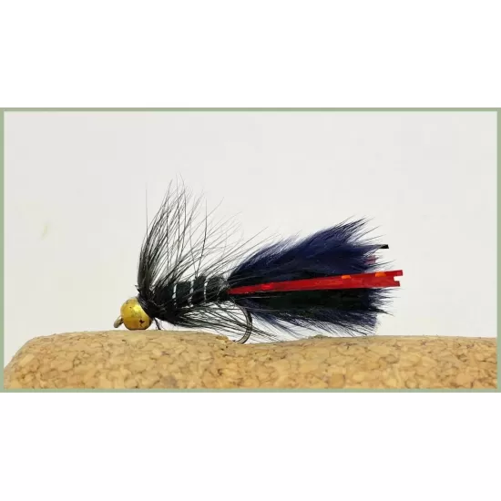 Mini Goldhead Flash Damsel - Black/Red