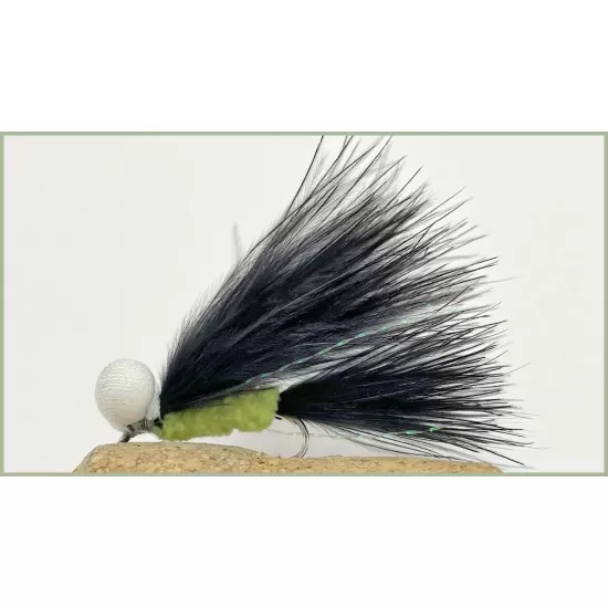 12 Barbless Booby Cats Whiskers - Black and White