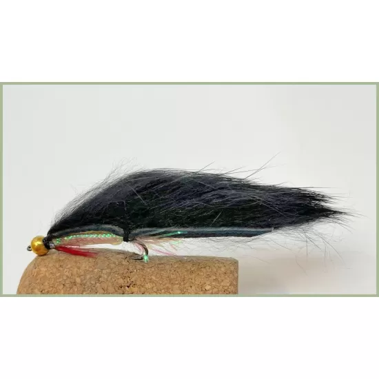 Barbless Goldhead Black Zonker