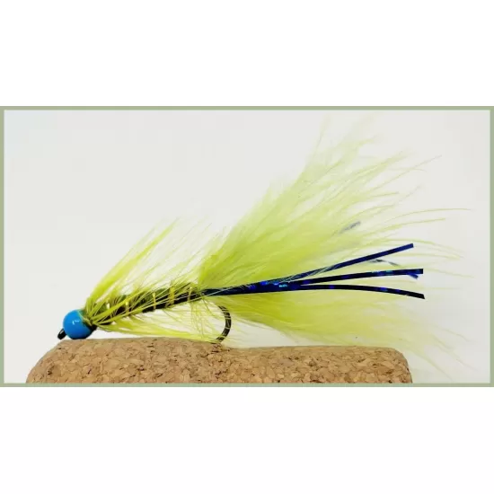 Barbless Hothead Flash Damsel - Olive/Blue
