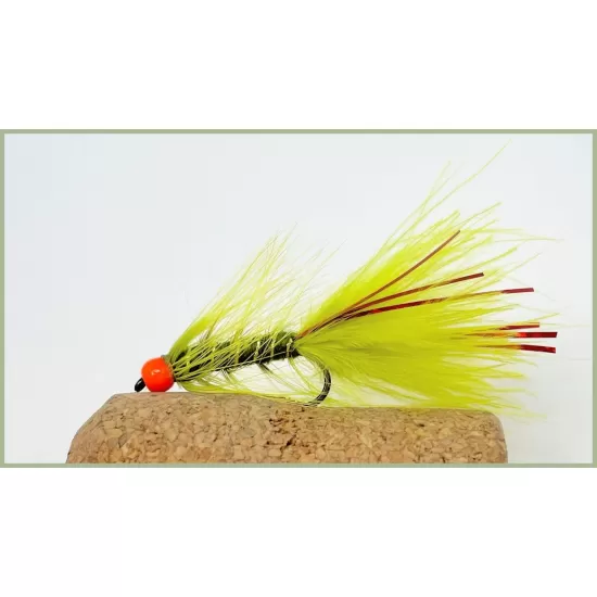 Barbless Hothead Flash Damsel - Olive/Red
