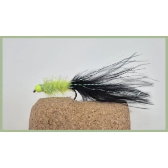 Barbless Hothead Black and Lime Fritz