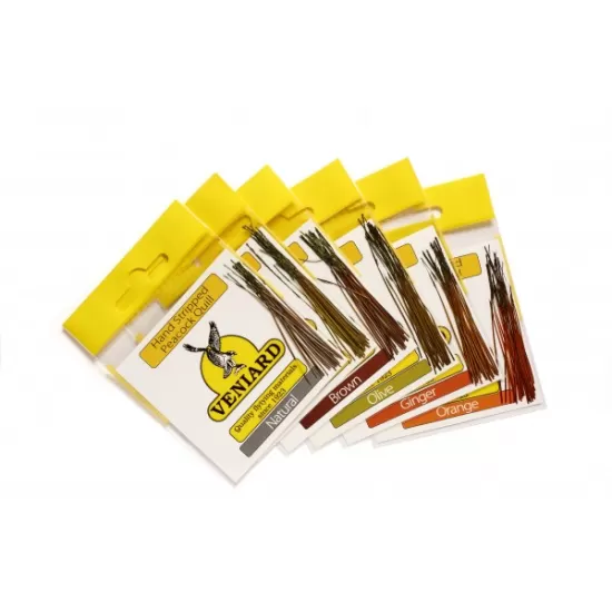 Hand Stripped Peacock Quill