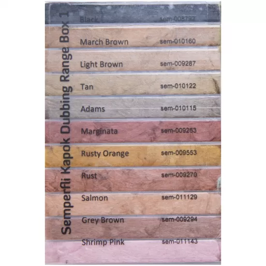 Kapok Dry Fly Dubbing FULL COLLECTION Dispenser