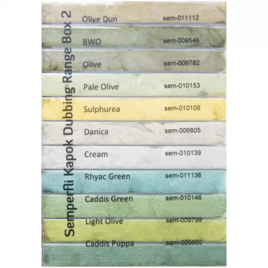 Kapok Dry Fly Dubbing FULL COLLECTION Dispenser