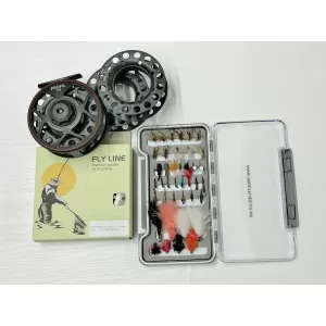 Profil Cassette Reel & Spools PLUS LINE, BACKING & Box of 40 Flies