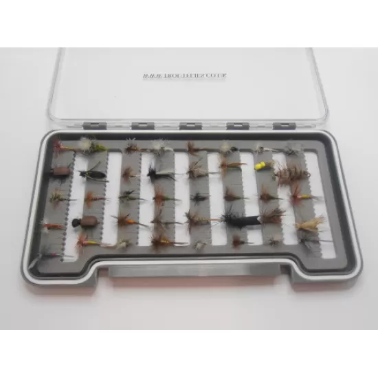 40 Random Barbless Dry Flies Boxed Set