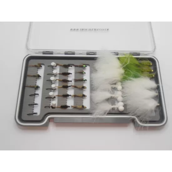36 Barbless Cool Weather Reservoir Flies Boxed Set