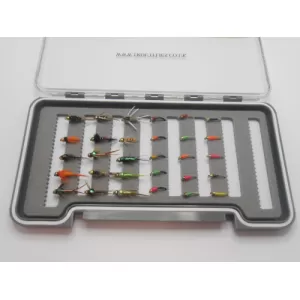 30 Barbless Goldhead Buzzer and Nymph  Boxed Set