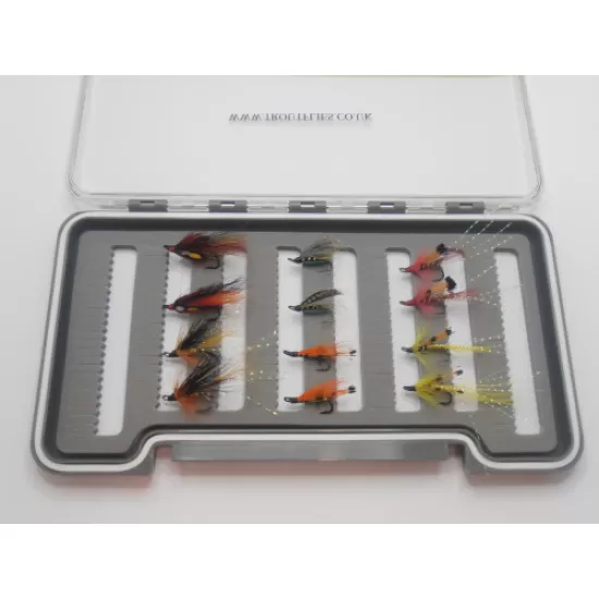 12 Mixed Double Salmon Flies - Boxed Set