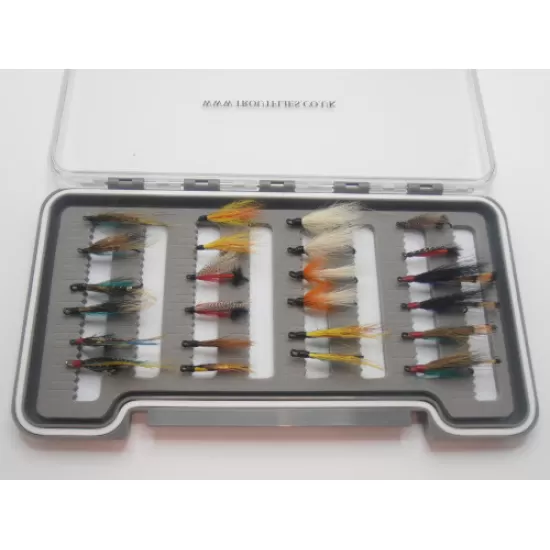 24 Single Hook Salmon Flies - Boxed Set