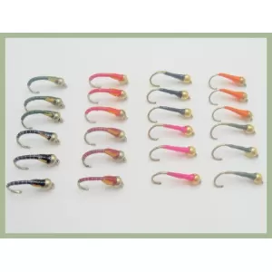 24 Goldhead Buzzer Flies Stripe & SBK