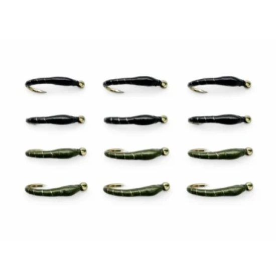 12 Barbless Epoxy Buzzer - Black and Olive