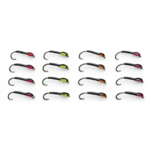 16 Barbless Quill Buzzers - Pink, Red, Yellow, Orange