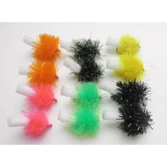 12 Barbless Mixed  Foam Ass Blobs - Full Colour Range