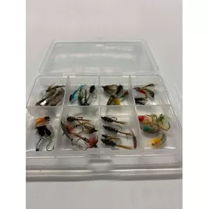 40 Barbless Nymph Flies - Compartment Pocket Box