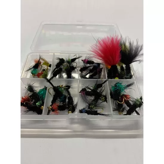 40 Barbless Montana Flies - Compartment Pocket Box