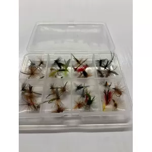 40 Barbless Dry Flies - Compartment Pocket Box