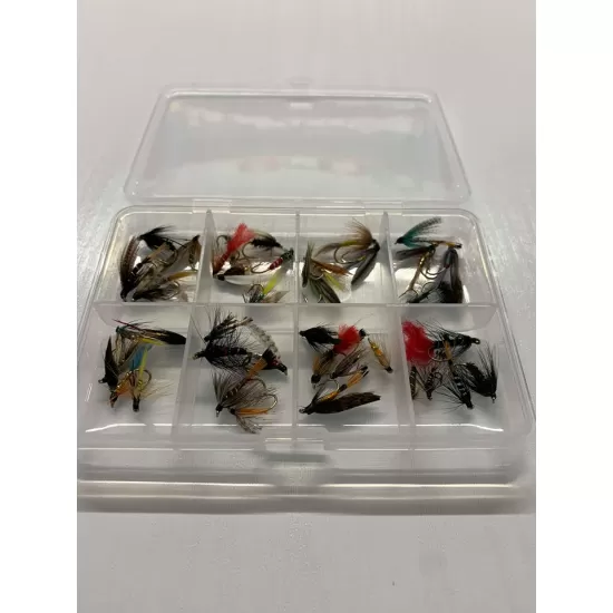 40 Barbless Wet Flies - Compartment Pocket Box