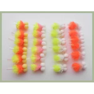Barbless 24 Booby Blobs - Tequilla, Candy, chartreuse ,Orange