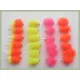 24 UV Tailed Blobs - Chartreuse, Orange, Pink, Orange/Yellow
