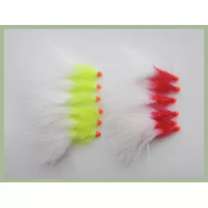 12 Straggle Hotheads - Solid Bodies - Red & Chartreuse