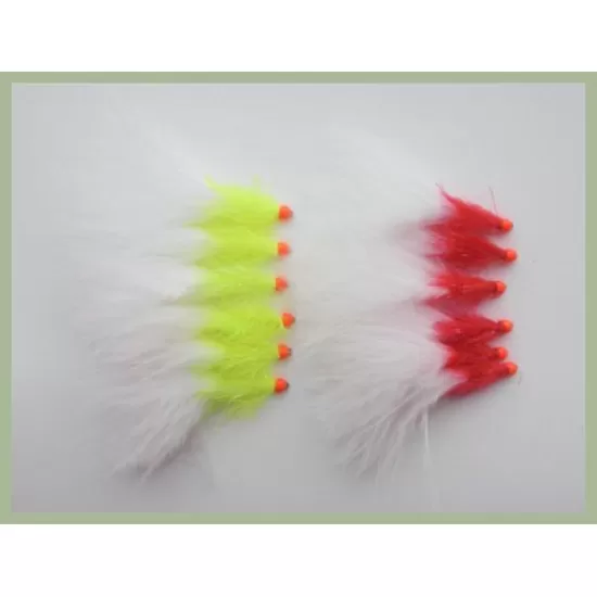 12 Straggle Hotheads - Solid Bodies - Red & Chartreuse