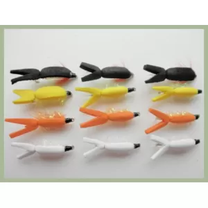 12  Coloured Float fry - White, Yellow, Orange and Black
