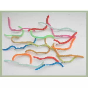 18 Barbless Unweighted Squirmy Worms, Mixed Colours