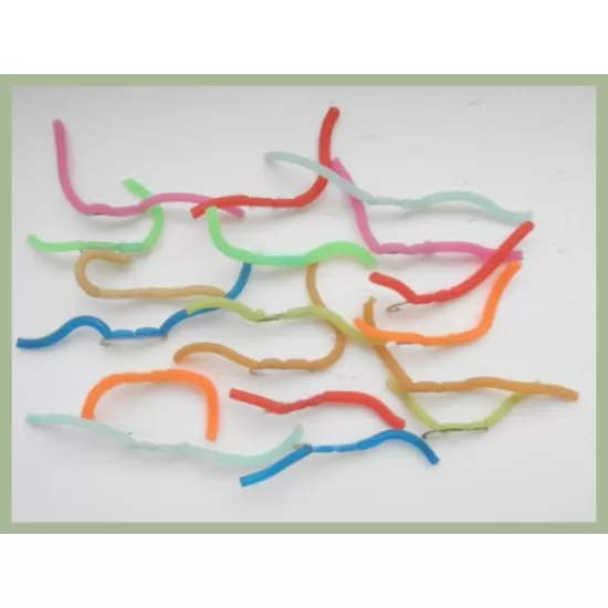 18 Unweighted Squirmy Worms, Mixed Colours