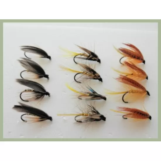 12 BARBLESS Wet Flies - Dunkeld, Invicta, Greenwell