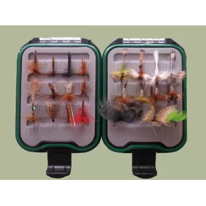 Lanyard Box - 24 Barbless Mayfly and Barbless Sedge