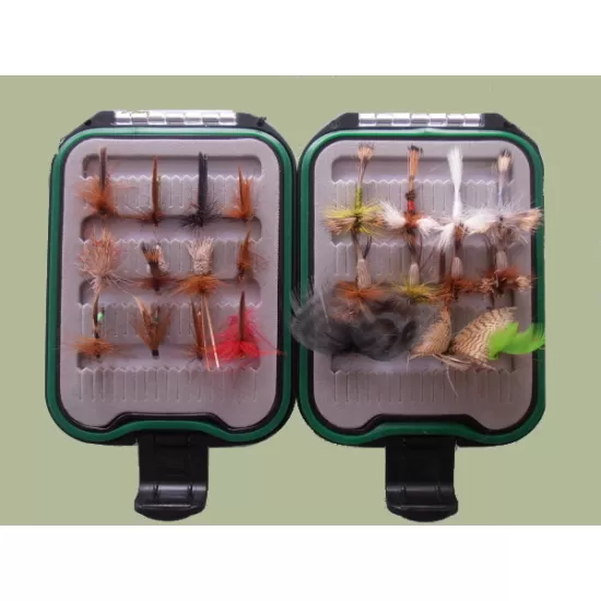 Lanyard Box - 24 Barbless Mayfly and Barbless Sedge