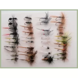 40 Hackled Dry Flies