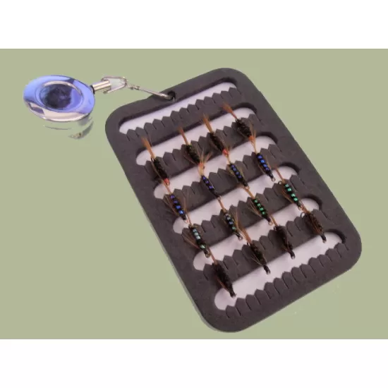 16 Diawl Bach Nymph on a Fly Patch with a Zinger