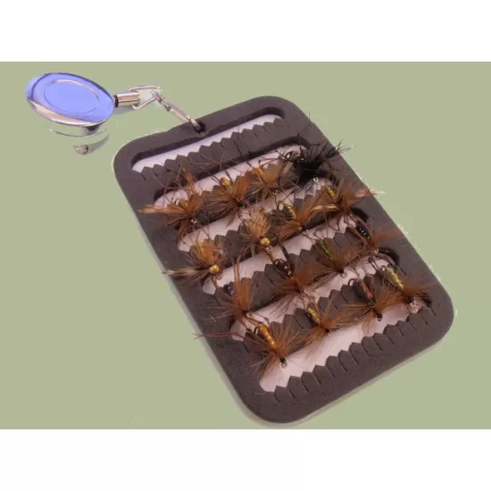 16 Daddy Longlegs and Hoppers on a Fly Patch with a Zinger