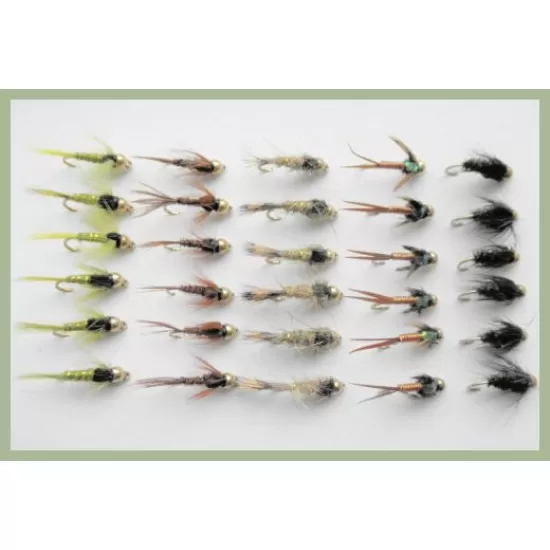 30 Mixed Barbless Goldhead Nymph - 5 Named Varieties