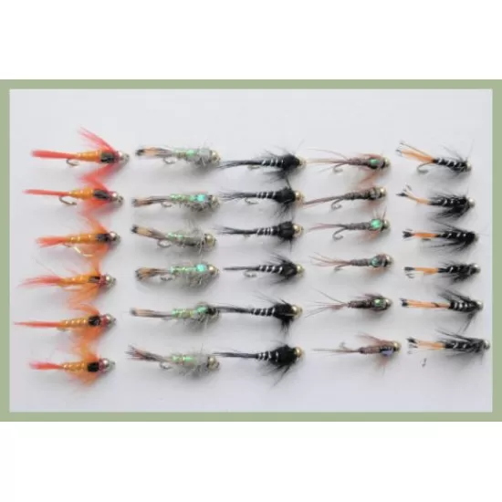 30 Barbless Mixed Goldhead Nymph - Named