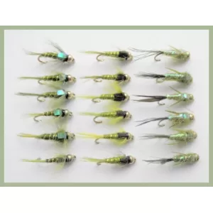 18 Barbless Goldhead Nymph, Olives & Evils