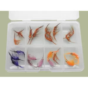 Comp Box - 20 Barbless Shrimp and Scud Flies