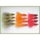12 Tungsten Bead Tadpole, Red, Olive & Orange