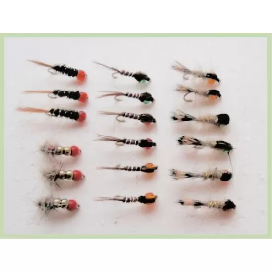 18 Hot Head Nymph inc HE, PT, Mullet Back and Tri Bead
