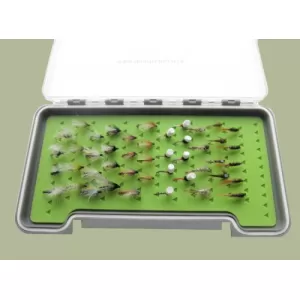 45 Mixed Flies in a Troutflies -  LARGE Silicone Insert Box
